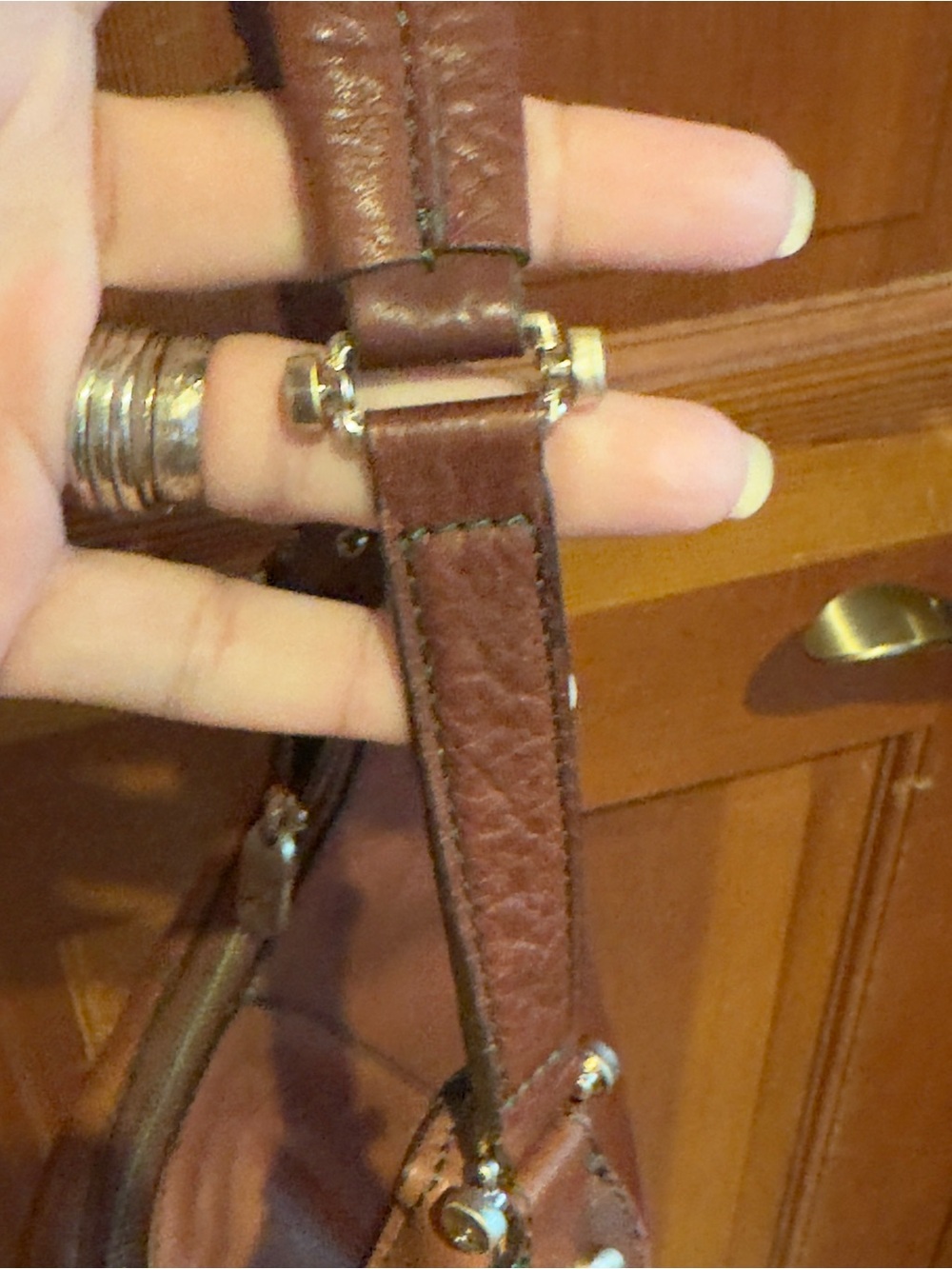 Liz Claiborne Cognac Brown genuine Leather Shoulder Hobo - Picture 11 of 15